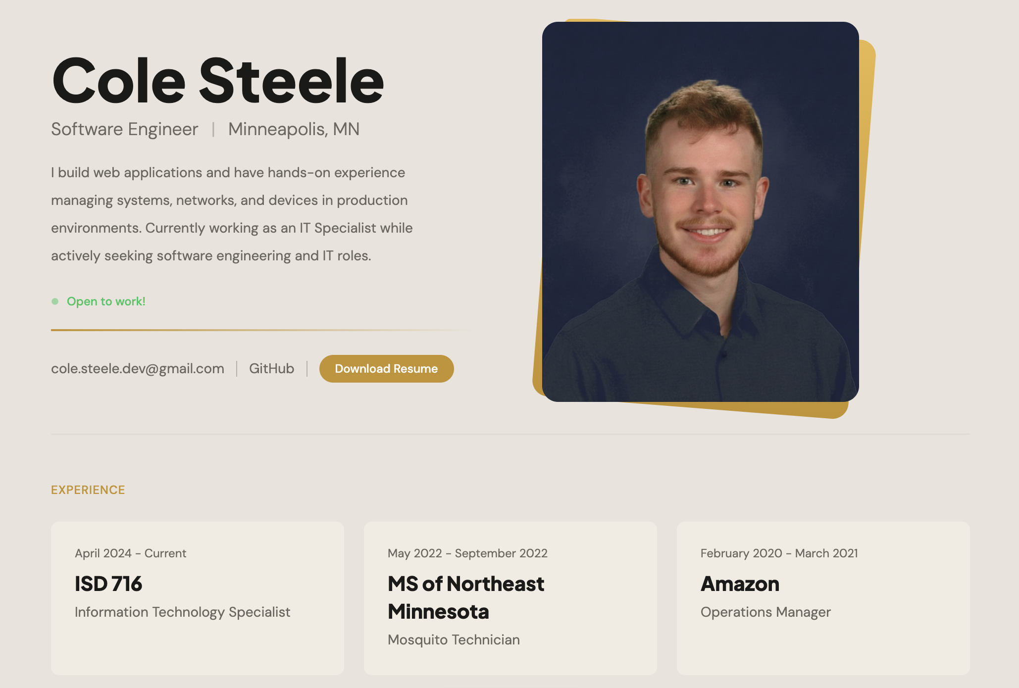 colesteele.me preview